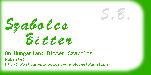 szabolcs bitter business card